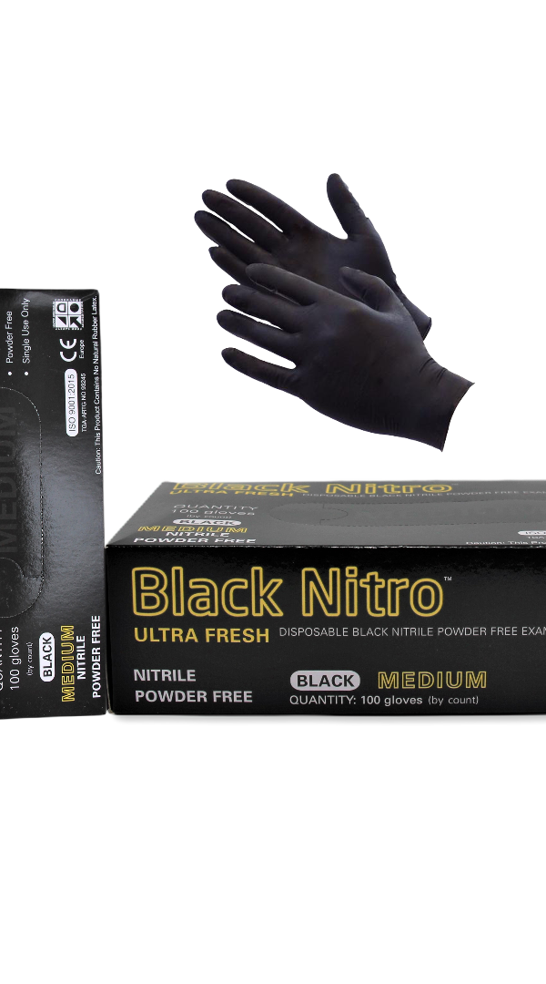 Ultra Fresh Black Nitrile Gloves