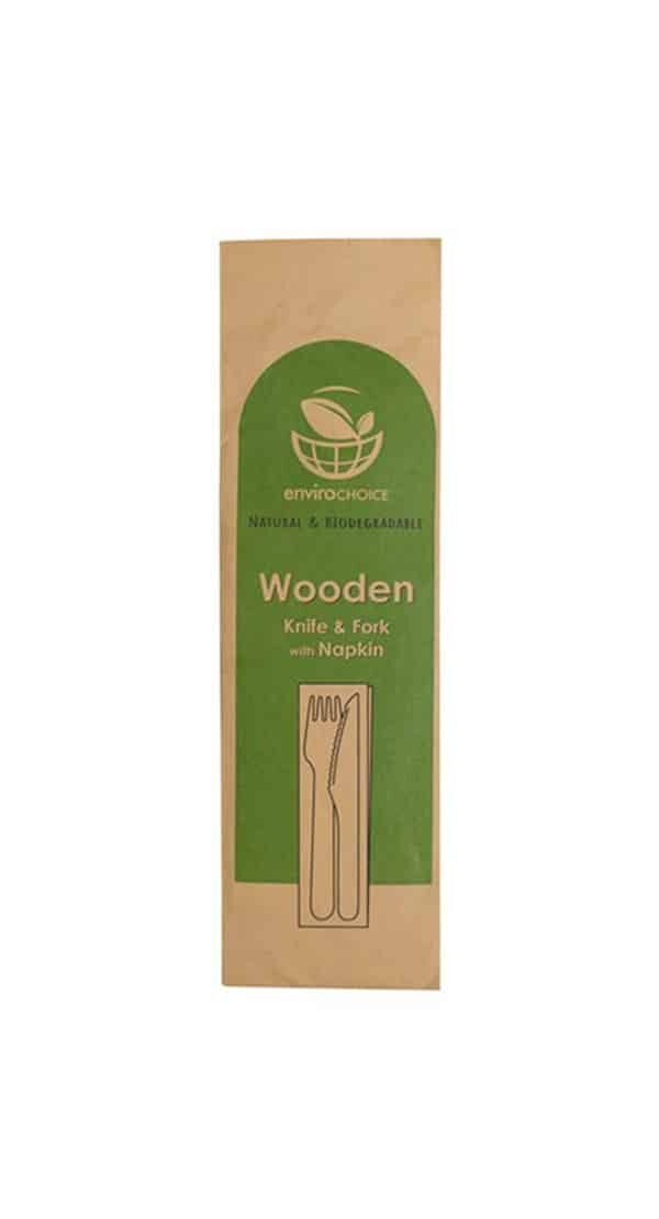 BIRCHWOOD KNIFE AND FORK WITH NAPKIN